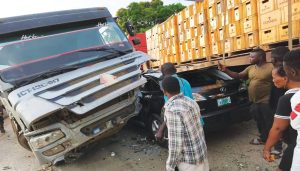 The accident scene. Photo- Facebook:Inside Edo