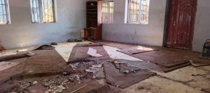 The scene of the blast Al-Adam Juma’at Mosque, Gamboru Market Maiduguri