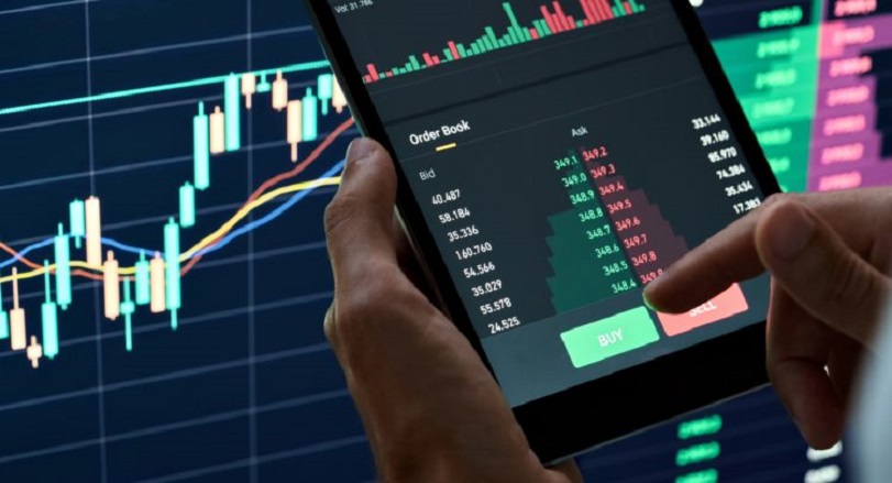 Crypto,Trader,Investor,Broker,Holding,Finger,On,Buy,Or,Sell