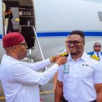 Governor Fubara decorating Captain Pepple with his new epaulets