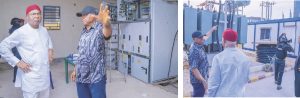 • Governor Hope Uzodimma listening to explanation from Project Manager, Engineer Chinese Nwachukwu
