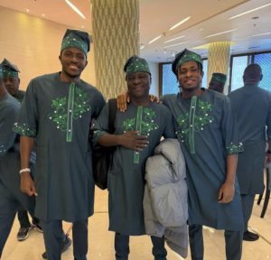 • Super Eagles on arrival in Fes, Morroco on Thursday
