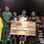 •The “Smiling Assassin” with his Best Boxer of the Night N1m cheque
