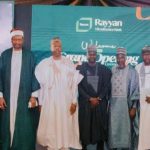 Borno governor, Babagana Zulum (centre) with Managing Director Rayyan Microfinance Bank, Abubakar Muss and others during the launch of N2 billion intervention projects in Maiduguri