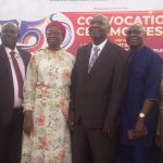 Prof. Agboola (middle) flanked by OOU principal officers