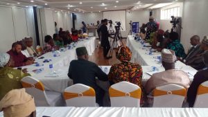 Cross section of education commissioners listing to Prof. Oloyede