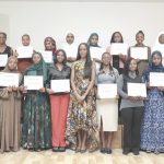 Dr Teniola Saraki and beneficiaries during the award presentation in Abuja.