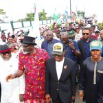 FCT Minister, Nyesom Wike, on a thank you visit to Bonny LGA of Rivers State