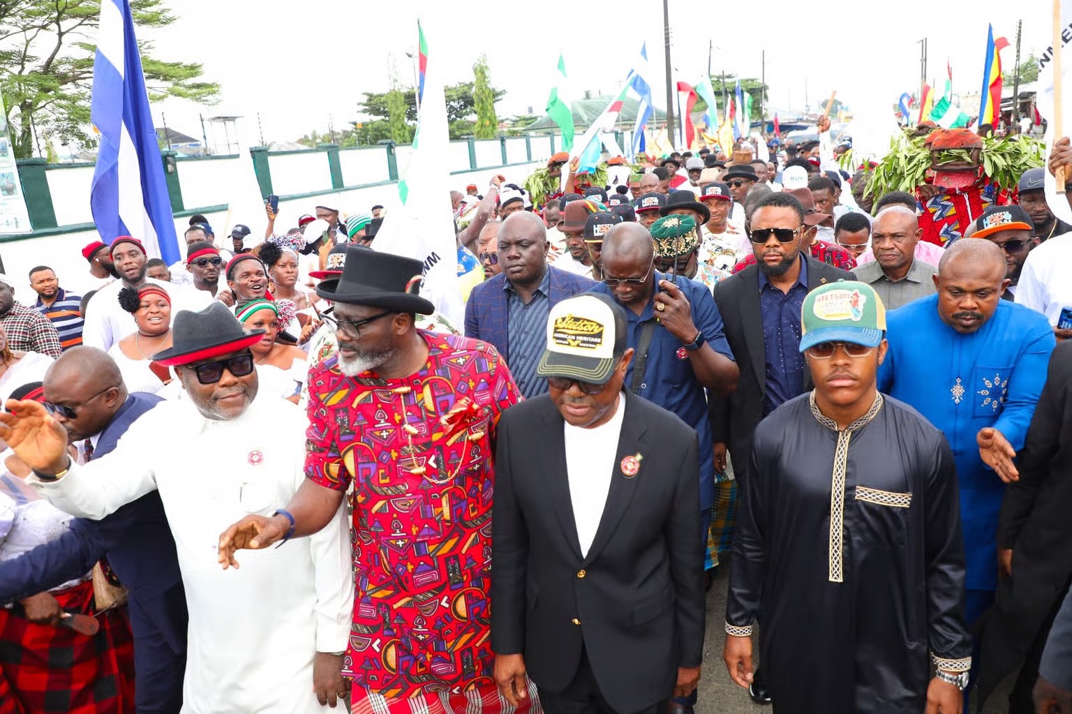 FCT Minister, Nyesom Wike, on a thank you visit to Bonny LGA of Rivers State