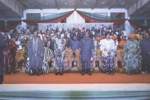 Governor Alia, Tor Tiv, former governor Gabriel Suswam, his wife, Yemisi and others during Christmas carols in Makurdi