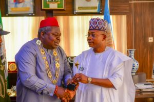 Presentation of Safety Ambassador Award to His Excellency the Governor of Kogi State Alhaji Usman Ahmed Ododo by the President of Institute of Safety Professionals of Nigeria Chief Dr. Udezi Stephen at Goverment House Kogi state Nigeria on the 27 day of January 2026.