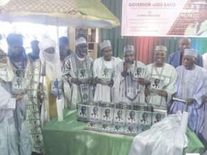 Monarch and elder statesmen at former Kano State Governor Audu Bako’s book launch, authored by CP Dogo (retired), held in Kano, recently