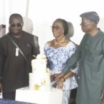 Mrs Monsurat Omotayo (middle) and Mr. Taiye Olaniyi (right) during the 30th anniversary celebration of Legacy