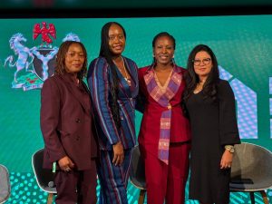 L-R: Founder and Managing Partner, ShEquity, Pauline Koelbl; Founder and Managing Partner, Aruwa Capital Management, Adesuwa Okunbo-Rhodes; Managing Partner, BKR Capital, Lise Birikubdavyi and Chief Growth Advisor, FINCA International and FINCA Ventures, Payel Farasat during a panel session on “She leads, She builds, She scales: Women Shaping Africa’s Economic Future” at the ongoing World Economic Forum Davos 2026