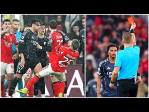 Rodrygo Goes sent off against Benfica
