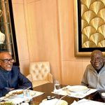 President Bola Tinubu at a private lunch in Paris with the President of the Republic of Rwanda, Paul Kagame, discussing world affairs and advancing Africa. Sunday, January 4, 2025