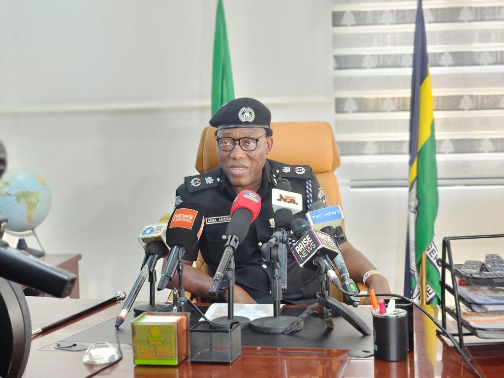 The new Delta state Police Commissioner, CP Aina Adesola delivering his inaugural speech on assuming of office today