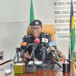 The new Delta state Police Commissioner, CP Aina Adesola delivering his inaugural speech on assuming of office today