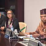 Founder and CEO of KIFAL Auto, Nizar Abdalloui Maane, MITs Executive Director for the Kuo Sharper Centre for Prosperity and Entrepreneurship, Dina Sherif and Vice President Kashim Shettima during a courtesy visit by delegation from Kuo Sharper Center for Prosperity Entrepreneurship led by Dina Sherif at the Presidential Villa in Abuja on Wednesday, January, 2026