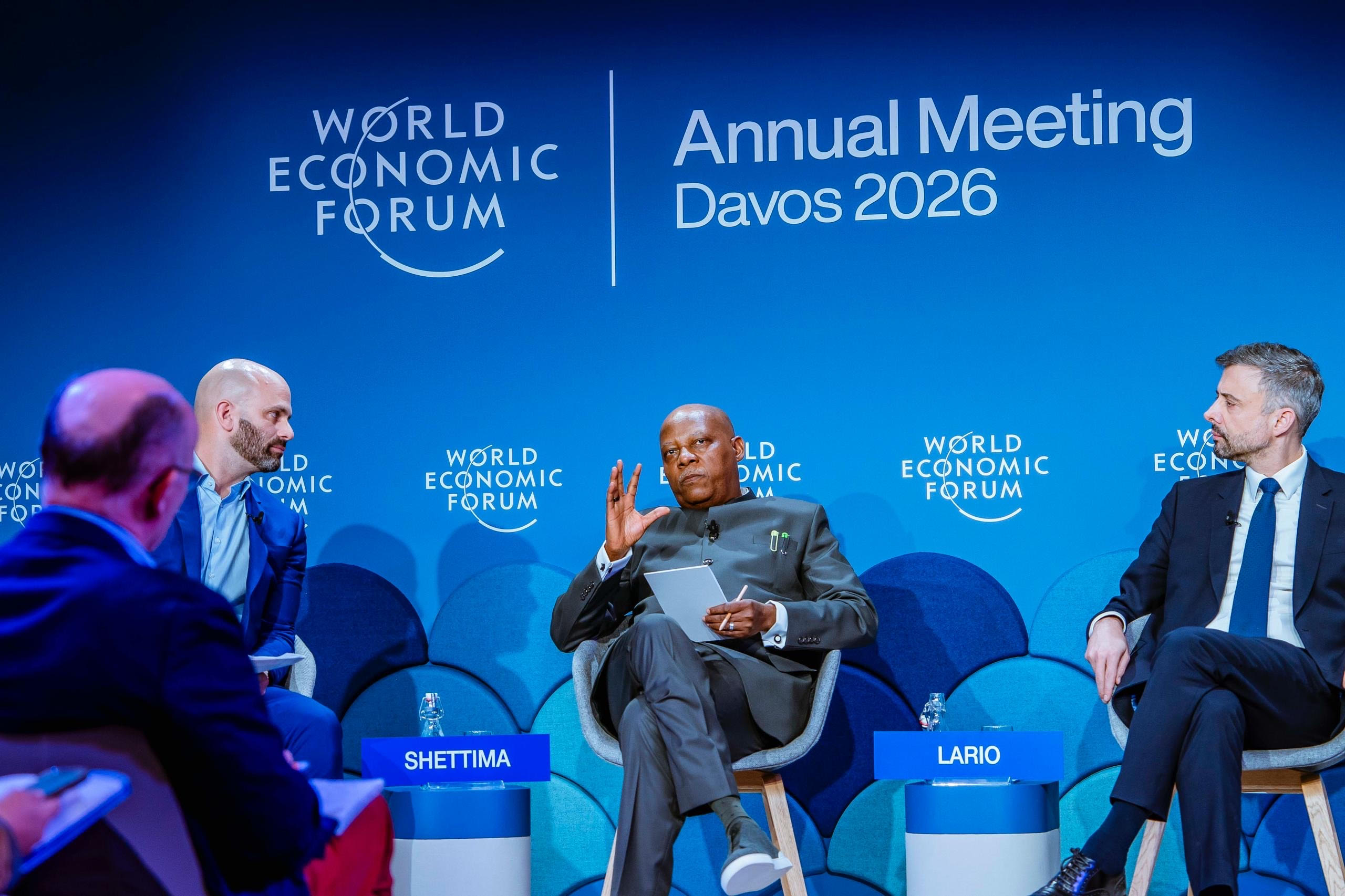 Nigeria’s Vice President Kashim Shettima at a panel discussion at the World Economic Forum in Davos, January 22, 2026