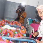 Nigeria's First Lady, Oluremi Tinubu, celebrates with Blessing Oragwu, mother of triplets 13 years of marriage during her baby of 2026 visit at the Federal Medical Centre Jabi, Abuja on Thursday, January 1, 2026