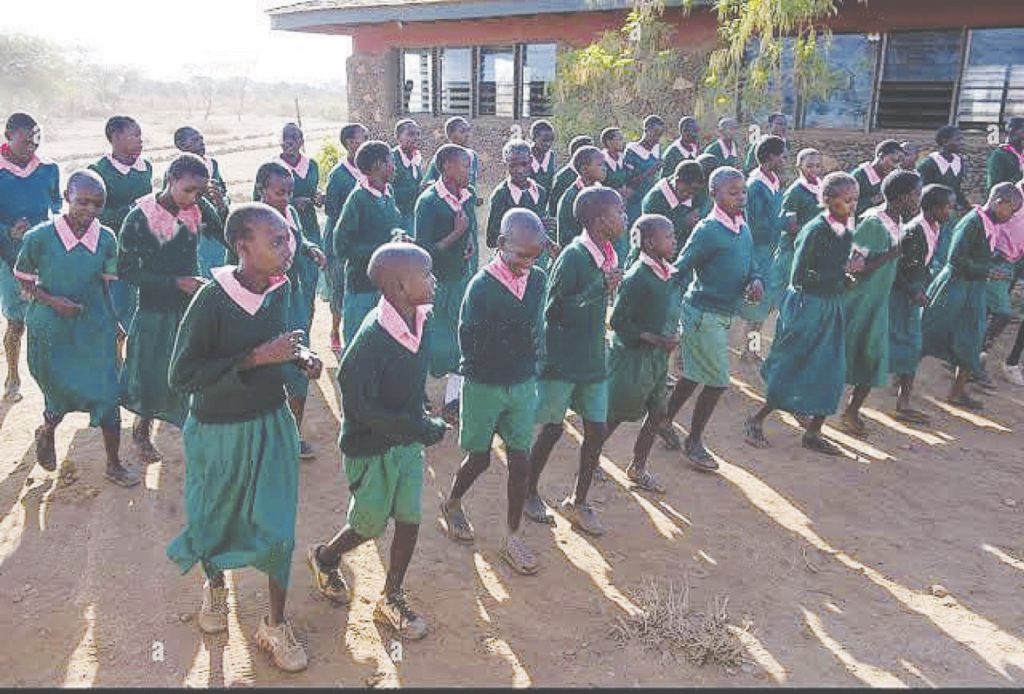 •Students of Famous Academy, Kubwa, on the assembly ground