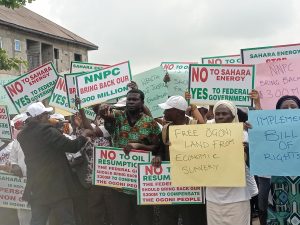 Ogonis protest oil resumption, urge Tinubu to act as crisis looms
