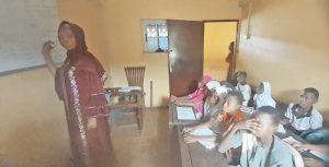 A teacher at Mutais Private School