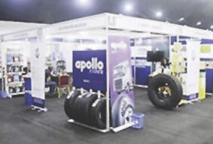 Apollo tyres stand at the 8th edition of the Autoparts Expo during the Lagos Motor Fair