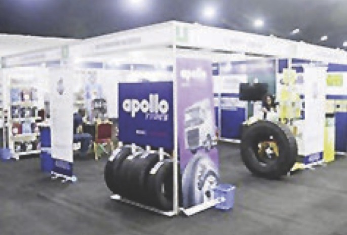 Apollo tyres stand at the 8th edition of the Autoparts Expo during the Lagos Motor Fair