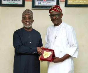 The Executive Secretary/CEO of the National Sugar Development Council (NSDC), Mr. Kamar Bakrin (L), with the Managing Director/CEO of the Nigeria Export-Import Bank (NEXIM), Mr. Abba Bello (R), when the duo met to strike partnership deal for long term financing of sugar projects in the country.