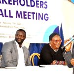 From left: Team Lead, Regulatory Compliance Group Conduct and Compliance Access Bank Plc, Mr Edward Keto; Head, E-Channels Office, Consumer Protection Department, Central Bank of Nigeria, Mr Tyoden Nanfwang; Head, Communication and Public Affairs Department, Nigeria Deposit Insurance Corporation (NDIC), Ms Hawwau Gambo and Zonal Controller, Enugu NDIC, Mr Chidi Nwankwo, during the 2025 Stakeholders Town Hall Meeting of NDIC in Enugu on Wednesday (11/2/26). 0183/WED/FEB/11/2/2026/Mike Agada/JMH/NAN