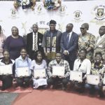 Scholarship beneficiaries with Alumni officials