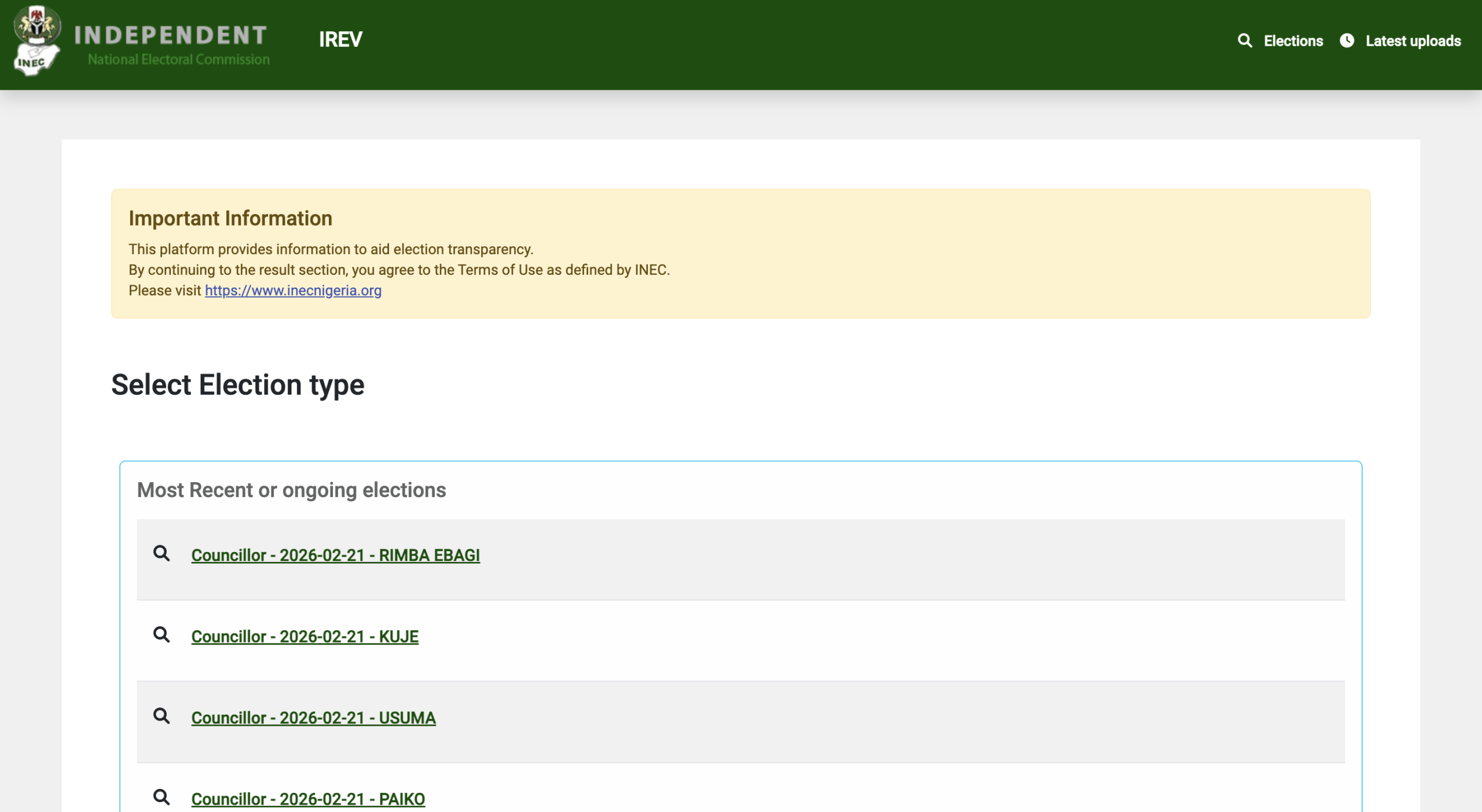 IREV PORTAL LANDING PAGE