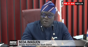 senator representing Edo South Senatorial District, Neda Imasuen