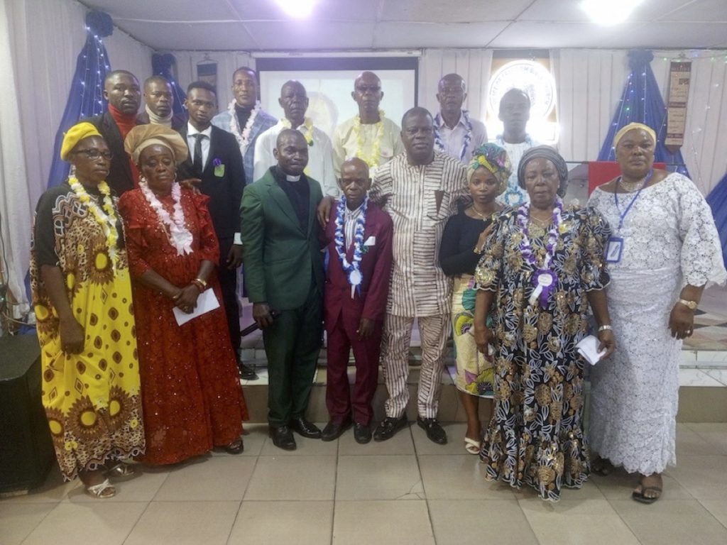 Some members of the church who received gifts from the founder