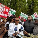 Amaechi at the Electoral Act protest in Abuja