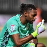 Wrexham goalkeeper Arthur Okonkwo.