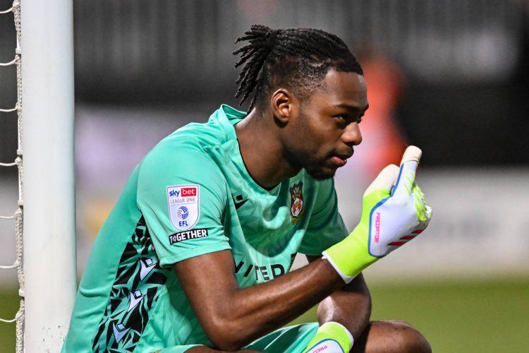 Wrexham goalkeeper Arthur Okonkwo.