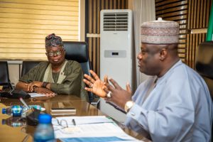 Secretary to the Government of Secretary to the Government of the Federation, George Akume, represented by the Permanent Secretary, General Services Office, Abubakar Kana, receives on courtesy visit the leadership of Lagos Chamber of Commerce and Industry (LCCI) led by its President, Engr. Leye Kupoluyi, on Thursday, 5th February, 2026 in Abuja