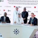 L-R: Kabiru Rabiu, Group Executive Director, BUA Group; Cpt. Mohammed J. Al Shamisi, MD/Group CEO, AD Ports Group (UAE); Saif Al Mazrouei, CEO (Ports Cluster) AD Ports Group; Abdul Samad Rabiu, Founder/Executive Chairman, BUA Group; and Steve Green, Group CFO, MAIR Group at the signing of Memorandum of Understanding between Nigeria’s BUA Group and UAE-based AD Ports Group and MAIR Group in Abu Dhabi. Monday, February 16, 2026