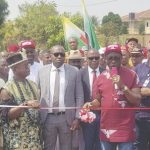 • Governor Soludo with Igwe Ben Emeka and other dignitaries inaugurating the road