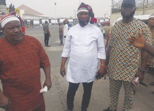• Some of the fellow contestants during the protest