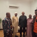 Mr. Peter Obi with the ASVAN officials, including the National President, Comrade Obijuru, at his right.