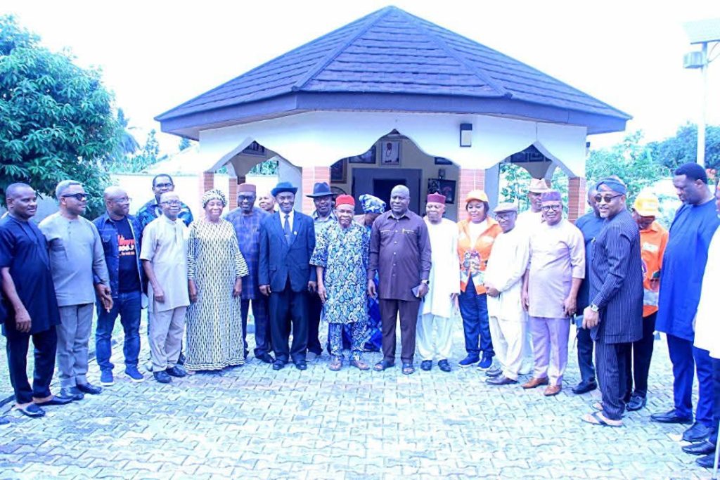 Former Minister Chief Ndueso Essien (in red cap middle) with Elders of Eket Senatorial District Forum during a courtesy visit to him