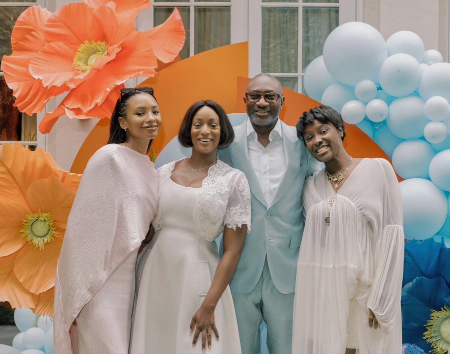 Femi Otedola and his daughters