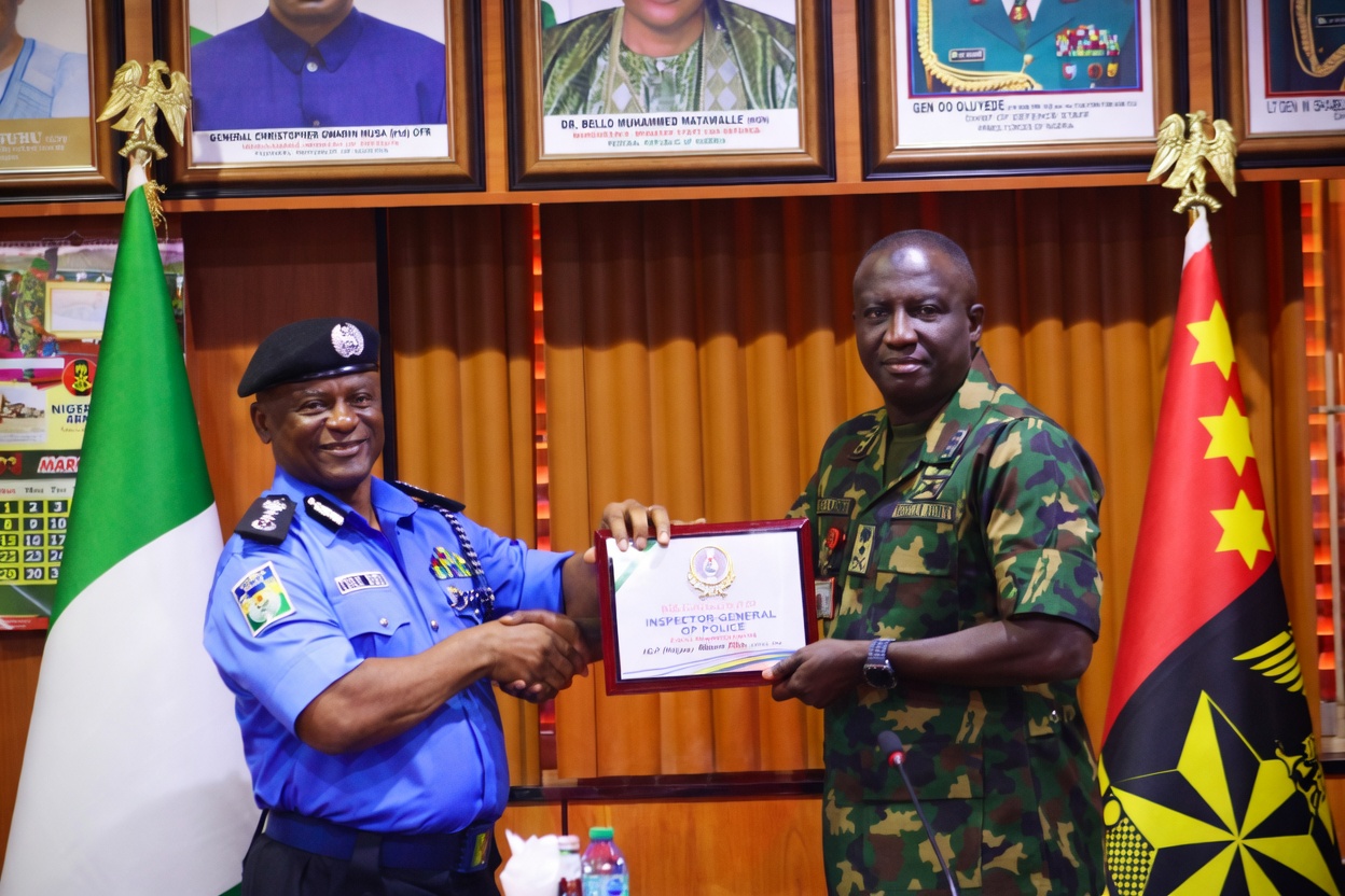 Inspector General of Police (IGP) Olatunji Rilwan Disu and Chief of Army Staff (COAS) Lieutenant General Waidi Shaibu
