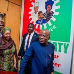 Abia Governor Alex Otti and LP IWC Chairman Nenadi Usman.