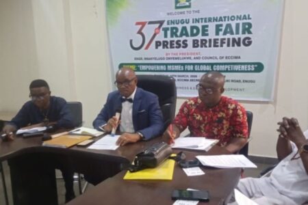 ECCIMA-boss-addressing-newsmen-ahead-37th-Enugu-Intl-Trade-Fair-450×300