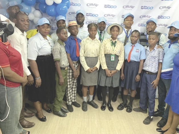 Fadare (7th from left), winner of the competition.